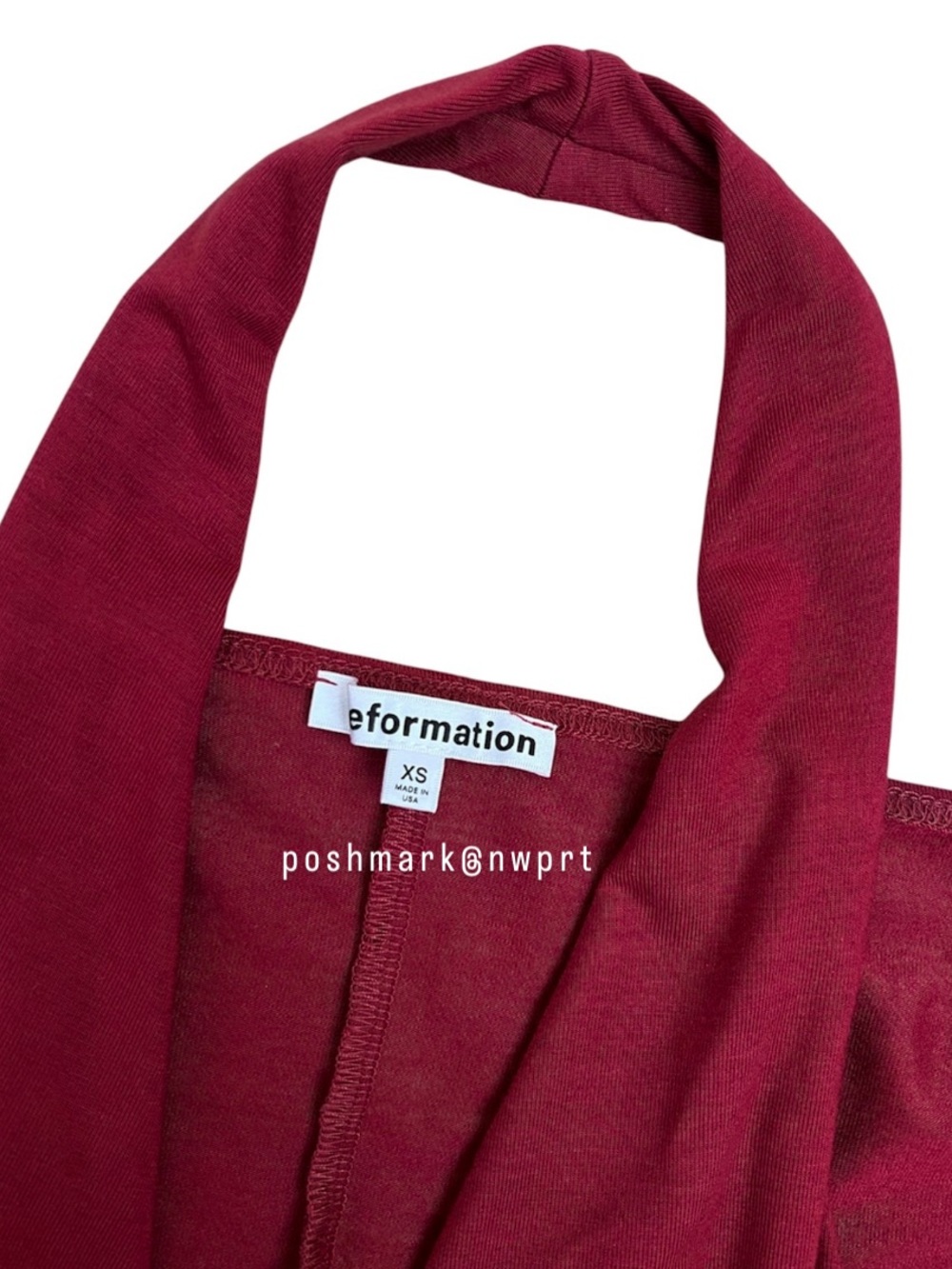 Reformation 🩰 Noa NYC Ballet Knit Bodysuit Cut Out Top XS Chianti Burgundy Wine - Picture 5 of 10